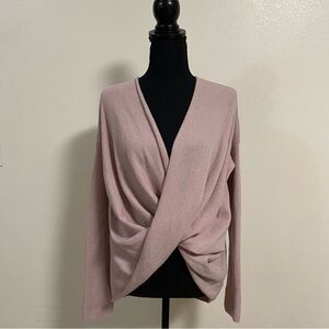 Athleta Sweater Womens Size XS Pink Finale Wool Cashmere Convertible Sweater